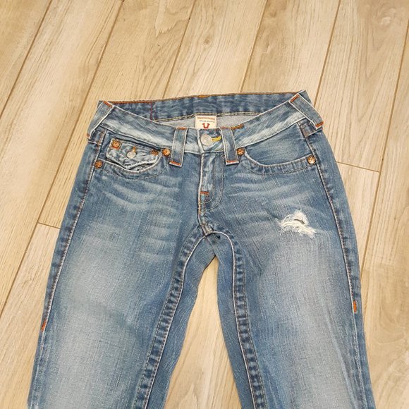 True Religion Denim - True Religion Jeans BELL CUT RAW EDGE 24 DISTRESS